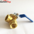GutenTop High Quality Brass Screw Female thread three way ball valve with 3/4 inch
